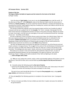 AP European History Summer 2011 Empires of the Sea: The Siege