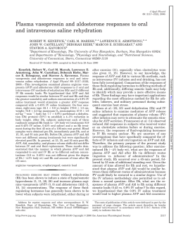 Plasma vasopressin and aldosterone responses