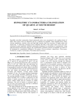 hypolithic cyanobacteria colonization of quartz at south desert