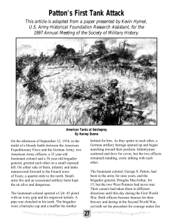 The Great War Society: Patton`s First Tank Attack