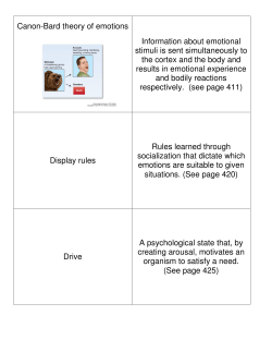 Canon-Bard theory of emotions Information about emotional stimuli