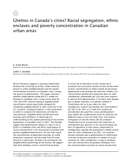 Ghettos in Canada`s cities?