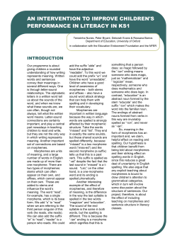 AN INTERVENTION TO IMPROVE CHILDREN`S PERFORMANCE