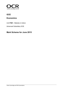 Mark scheme - Unit F581 - Markets in action - June
