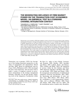 The moderating influence of firm market power on the transaction