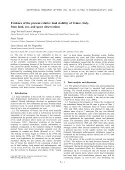 Evidence of the present relative land stability of Venice, Italy, from