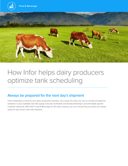 How Infor helps dairy producers optimize tank scheduling
