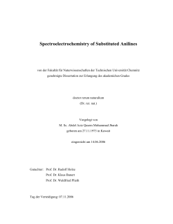 Spectroelectrochemistry of Substituted Anilines