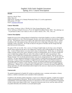 English 201: Early English Literature