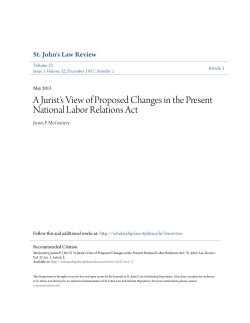 A Jurist`s View of Proposed Changes in the Present National Labor