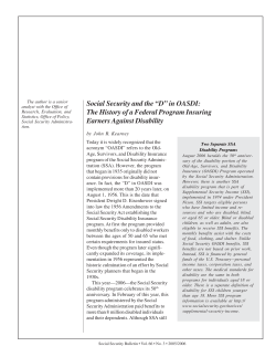 Social Security and the "D" in OASDI: The History of a Federal