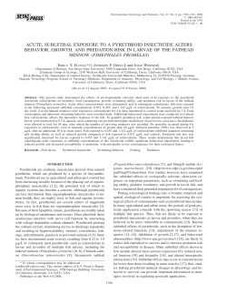 ACUTE, SUBLETHAL EXPOSURE TO A