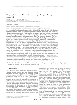 Tropospheric aerosol impacts on trace gas budgets through photolysis