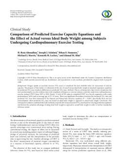 Comparison of Predicted Exercise Capacity Equations and the Effect