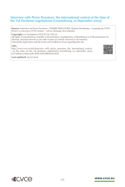 Interview with Pierre Pescatore: the international context at