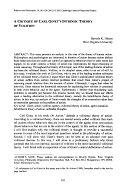 A Critique of Carl Ginet`s Intrinsic Theory of Volition
