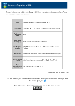 Title Dynamic Tensile Properties of Human Skin Author(s) Gallagher