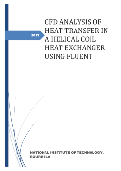 CFD ANALYSIS OF HEAT TRANSFER IN A HELICAL COIL HEAT