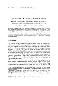 On the Private Provision of Public Goods