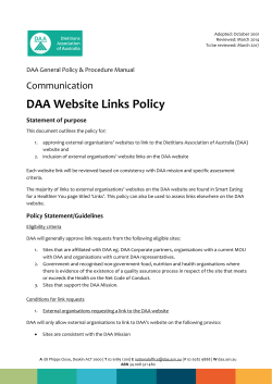 DAA Website Links Policy - Dietitians Association of Australia