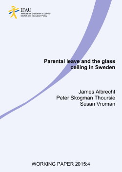 Parental leave and the glass ceiling in Sweden