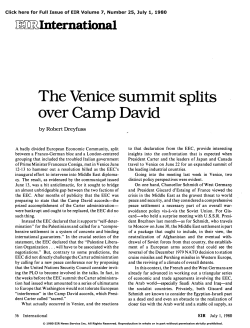 The Venice Summit Splits over Camp David