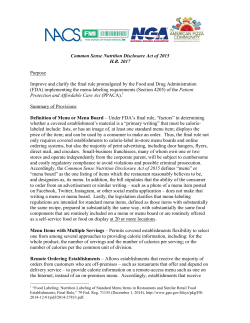 Common Sense Nutrition Disclosure Act of 2015 H.R. 2017 Purpose