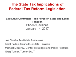 The State Tax Implications of Federal Tax Reform Legislation
