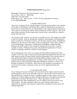 PHIL 210 - World Religions - University of Nevada, Reno