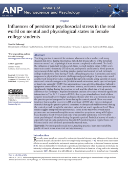 Influences of persistent psychosocial stress in the real world on