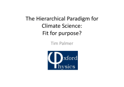The Hierarchical Paradigm for Climate Science: Fit for