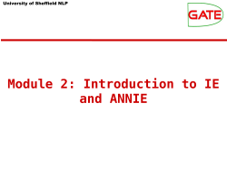 Module 2: Introduction to IE and ANNIE