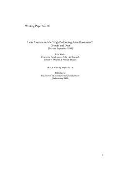 70. Latin America and the High Performing Asian Economies