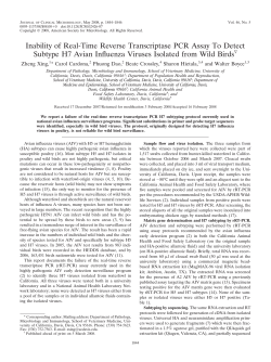 Inability of Real-Time Reverse Transcriptase PCR Assay