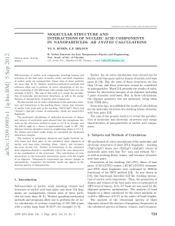 Molecular structure and interactions of nucleic acid components in
