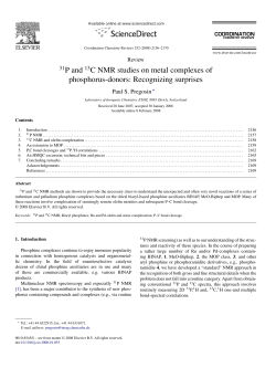 31P and 13C NMR studies on metal complexes of phosphorus