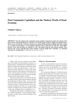 Post-Communist Capitalism and the Modern World of Dead Economy