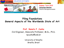 Piling Foundations General Aspects of the Worldwide State of Art