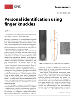 Personal identification using finger knuckles