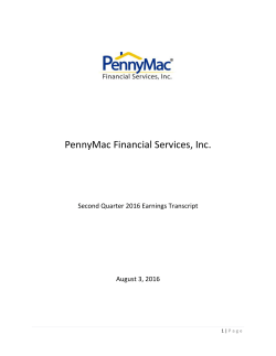 Second Quarter 2016 Earnings Discussion