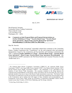 DEFINITION OF &ldquo;SWAP&rdquo; - American Public Power Association