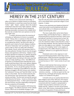 bulletin - North Texas Church of Freethought