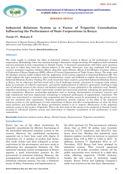 INDUSTRIAL RELATIONS SYSTEM: FACTOR OF TRIPARTITE