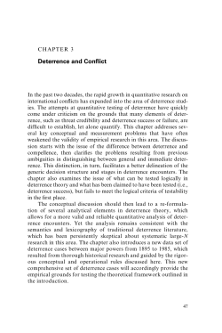 Deterrence and Conflict - The University of Michigan Press