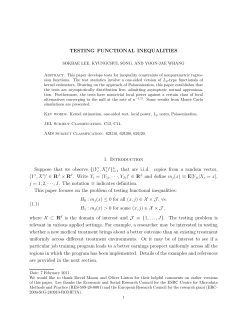 TESTING FUNCTIONAL INEQUALITIES 1. Introduction Suppose that