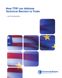 How TTIP can Address Technical Barriers to Trade