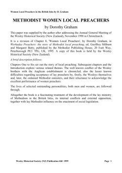 methodist women local preachers - The Methodist Church of New