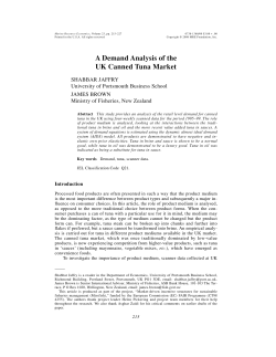 A Demand Analysis of the UK Canned Tuna Market (PDF
