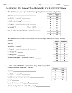 Assignment 53: Exponential, Quadratic, and Linear Regression