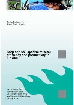 Crop and soil specific mineral efficiency and productivity in Finland